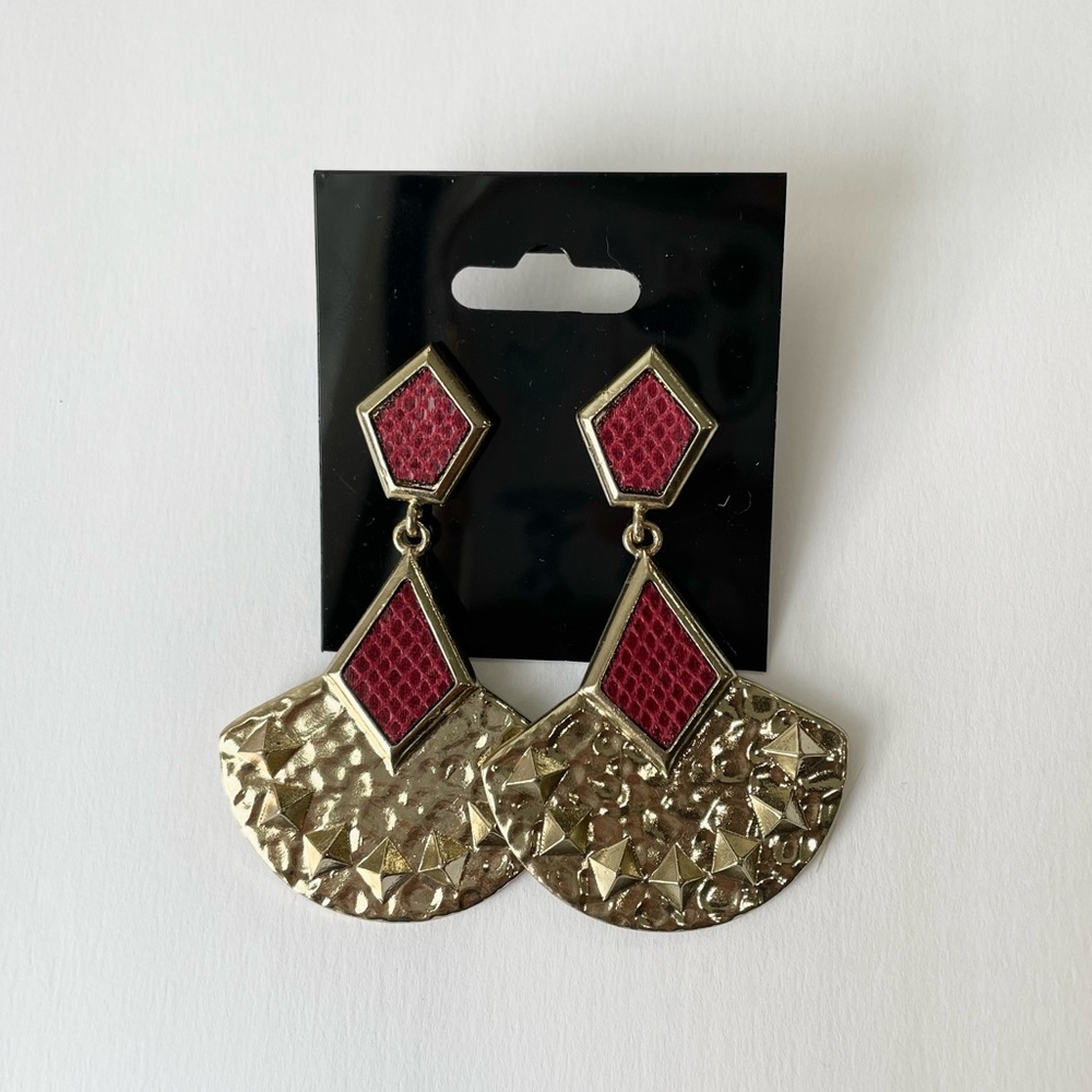 Snake Studded Dangly Earrings